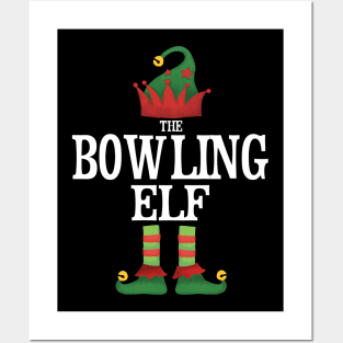 Bowling Elf Matching Family Group Christmas Party Pajamas Posters and Art